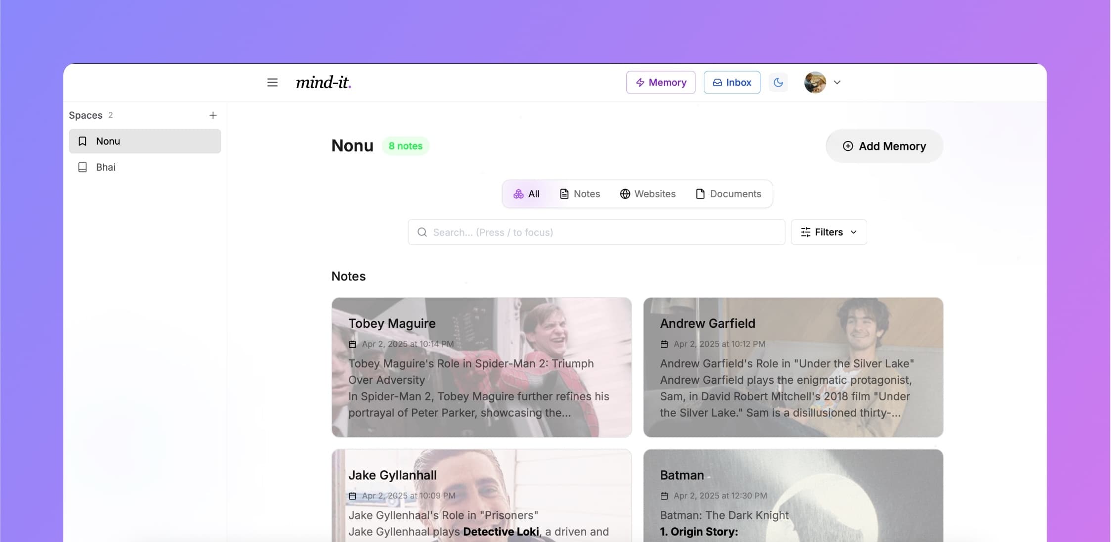 Mind-It: AI-powered Notes with Web Search